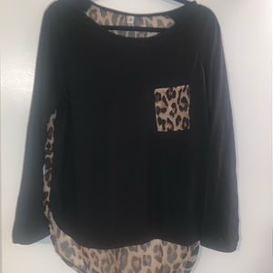 Sheer back cheetah print shirt